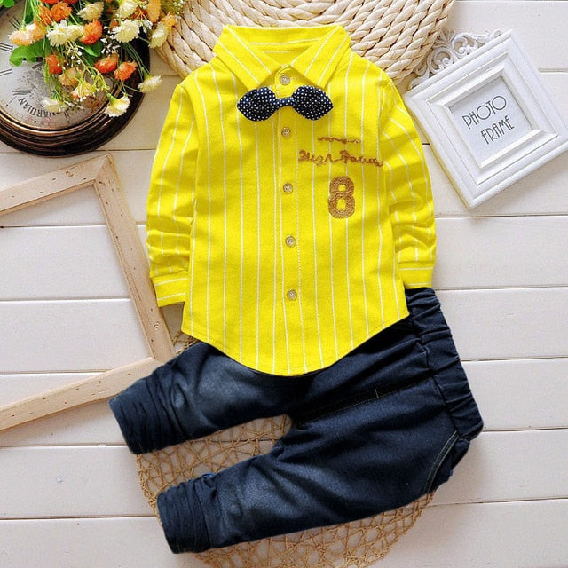 Baby Clothes For Boys Alphabet Long Sleeve Top Pants 2-Piece Set Autumn Sweater Suit Children's Clothing Apparel Outfit