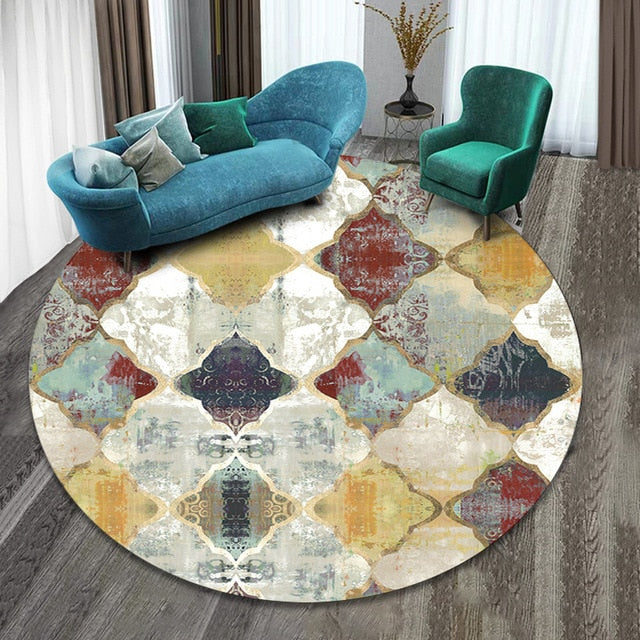 RULDGEE Mandala  Alfombra 3D Three-dimensional Black&White Stereo Vision Mat Living Room Doormat Tea Table Sofa Illusion Carpet