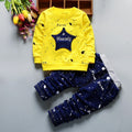 Boys Clothes Set Cartoon Pentagram Stars Kids Suit Long Sleeve T-shirt Pants Casual Children's Clothing Set