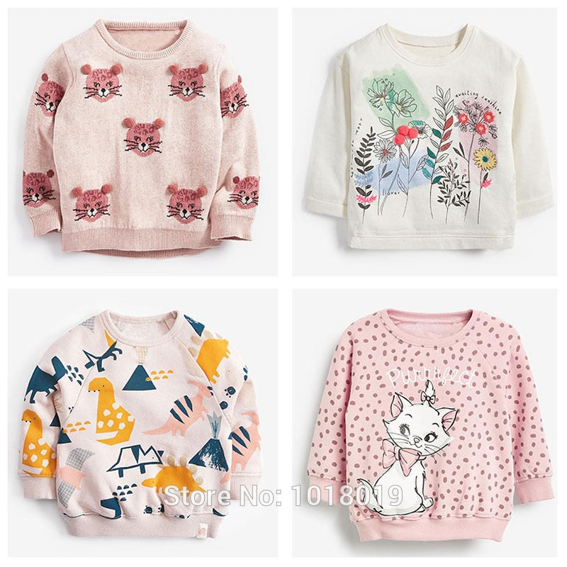 1-7Y Girls Sweatshirt Tops Children t shirt Blouses Brand Quality 100% Terry Cotton Bebe Hoodies Kids Baby Girl Clothes Tee 2020