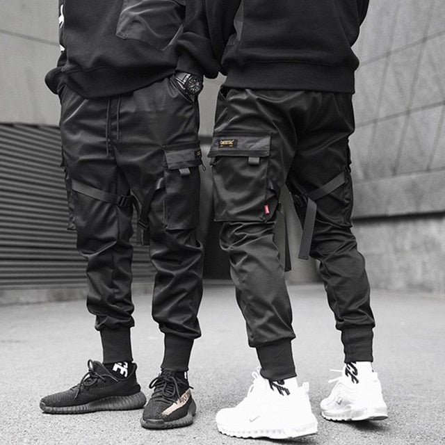 2020 men's new hip-hop overalls black pocket joggers Harajuku sports pants casual fashion men's trousers streetwear sports pants