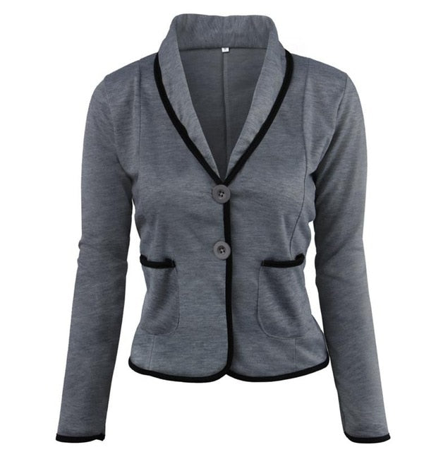 Plus Size Blazer 6XL Solid Single Breasted Elegant Fashion Womens Blazers Long Sleeve Office Lady Blazer Femme