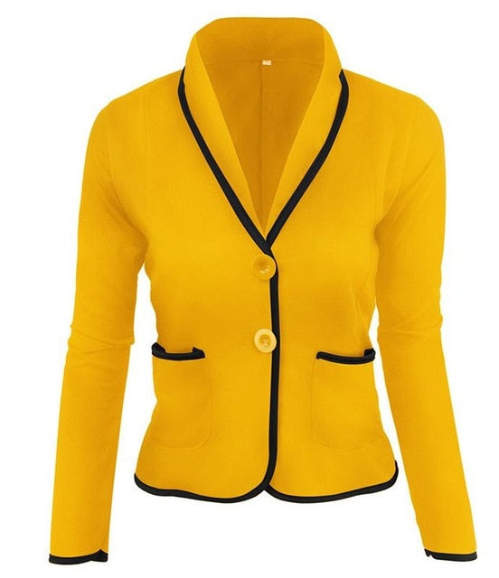 Plus Size Blazer 6XL Solid Single Breasted Elegant Fashion Womens Blazers Long Sleeve Office Lady Blazer Femme