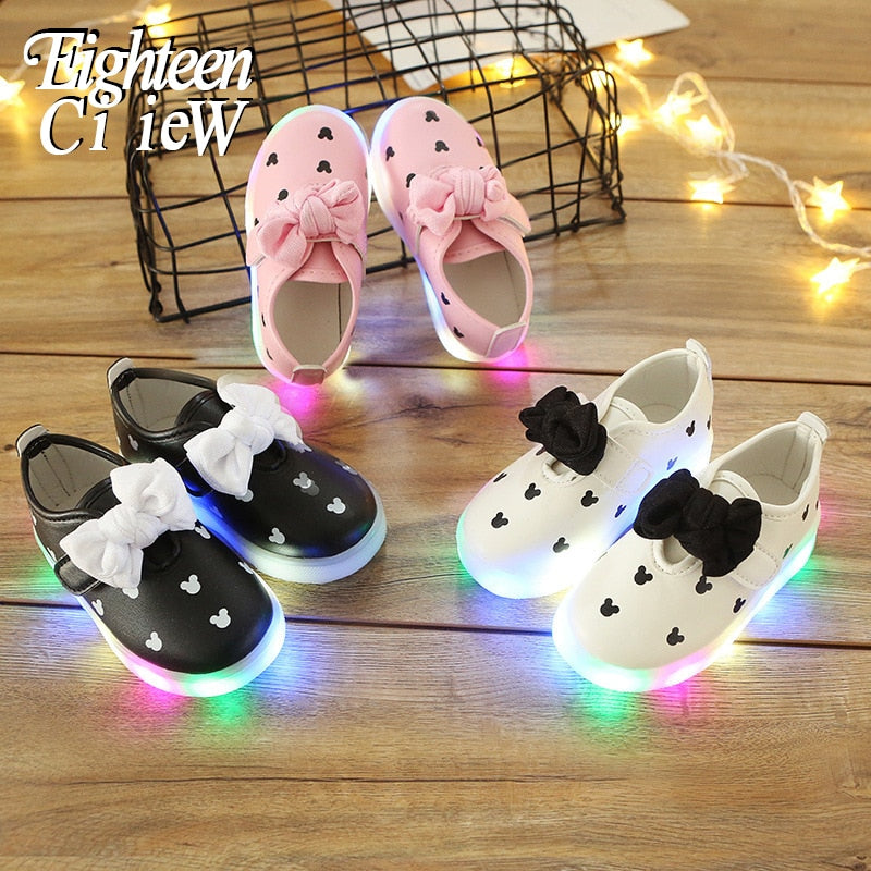 2020 Spring Children Glowing Shoes Princess Girls Led Shoes Cute Baby Luminous Sneakers Kids Led Shoes basket fille enfant