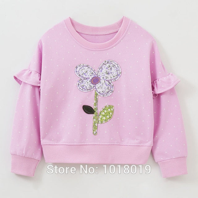 1-7Y Girls Sweatshirt Tops Children t shirt Blouses Brand Quality 100% Terry Cotton Bebe Hoodies Kids Baby Girl Clothes Tee 2020