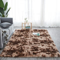 RULDGEE Shaggy Tie-dye Carpet Printed Alfombra Plush Floor Fluffy Mats Kids Room Faux Fur Area Rug Living Room Mats Silky Rugs