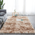 RULDGEE Shaggy Tie-dye Carpet Printed Alfombra Plush Floor Fluffy Mats Kids Room Faux Fur Area Rug Living Room Mats Silky Rugs