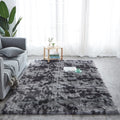 RULDGEE Shaggy Tie-dye Carpet Printed Alfombra Plush Floor Fluffy Mats Kids Room Faux Fur Area Rug Living Room Mats Silky Rugs