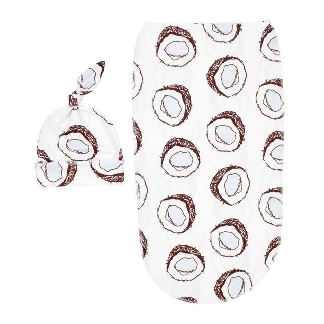 Newborn Baby Sleeping Bag Cotton Anti-shock Towel Super Soft Elastic Infant Kids Loral Wrap Cocoon Sleeping Bag Fetal Cap Sets