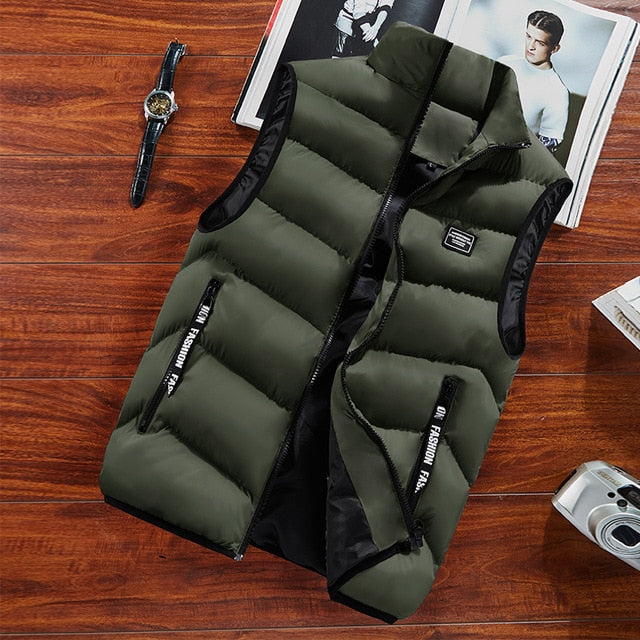 Fashion Mens Jacket Sleeveless Vest Spring Thermal Soft Vests Casual Coats Male Cotton Men's Vest Men Thicken Waistcoat 8XL