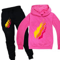 2020 2-15Y Fashion suit PrestonPlayz Hoodie Pants 2pcs Set Print Sportsuit flame Boys Clothing Toddler Girl Outfits