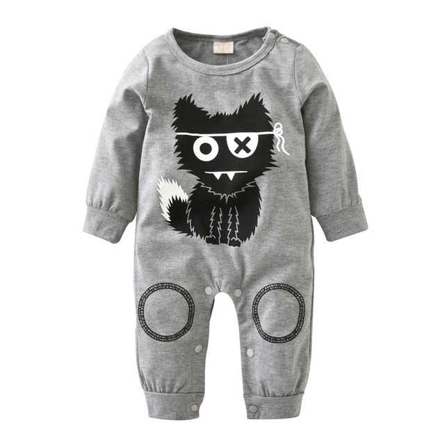 Newborn Baby Boys Girls Romper Cartoon Print Cotton Long Sleeve Jumpsuit Infant Clothing Pajamas Toddler Baby Clothes Outfits