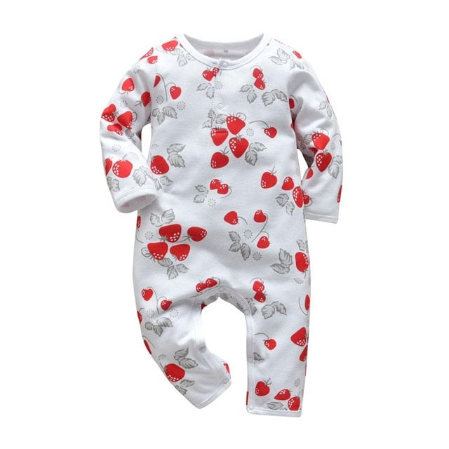 Newborn Baby Boys Girls Romper Cartoon Print Cotton Long Sleeve Jumpsuit Infant Clothing Pajamas Toddler Baby Clothes Outfits