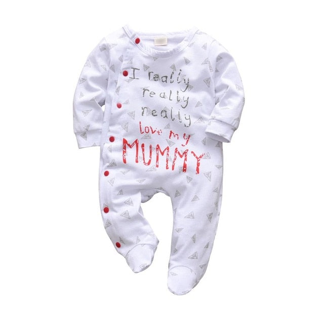 Newborn Baby Boys Girls Romper Cartoon Print Cotton Long Sleeve Jumpsuit Infant Clothing Pajamas Toddler Baby Clothes Outfits