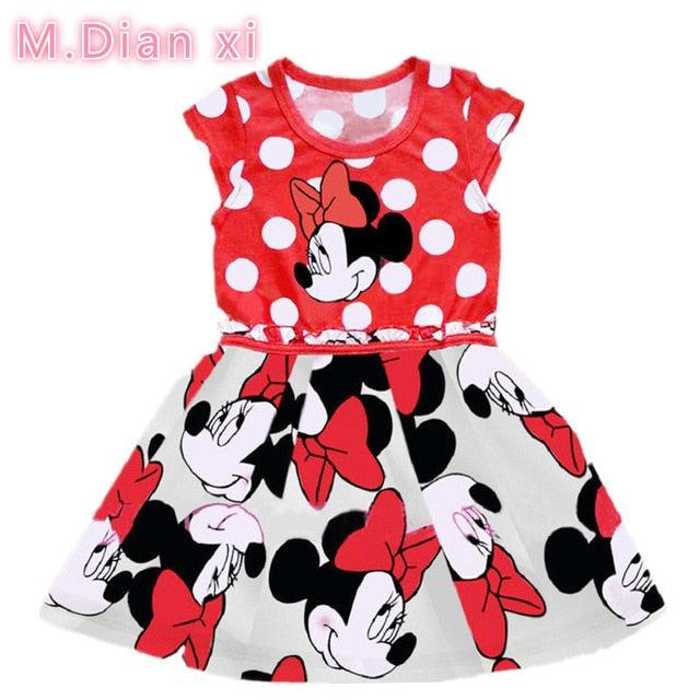 2020 New Summer Cotton Baby Girls Cartoon Long Sleeves Dress Children's Clothing Kids Princess Dresses Casual Clothes 0-2years