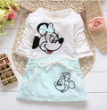 2020 New Summer Cotton Baby Girls Cartoon Long Sleeves Dress Children's Clothing Kids Princess Dresses Casual Clothes 0-2years