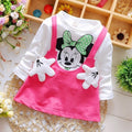 2020 New Summer Cotton Baby Girls Cartoon Long Sleeves Dress Children's Clothing Kids Princess Dresses Casual Clothes 0-2years