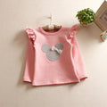 Spring and Autumn New Children's Wear Big Girl Minnie Long Sleeve Bottoming Shirt Cute Embroidered Top O-Neck TShirt