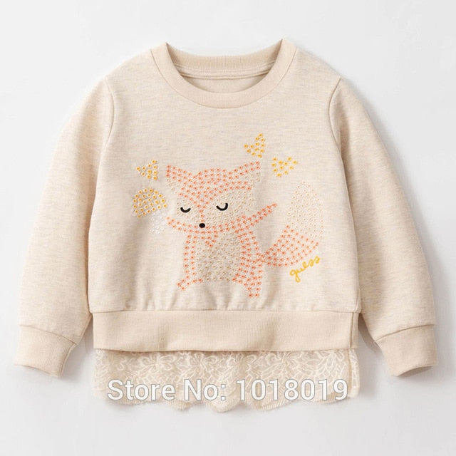 1-7Y Girls Sweatshirt Tops Children t shirt Blouses Brand Quality 100% Terry Cotton Bebe Hoodies Kids Baby Girl Clothes Tee 2020