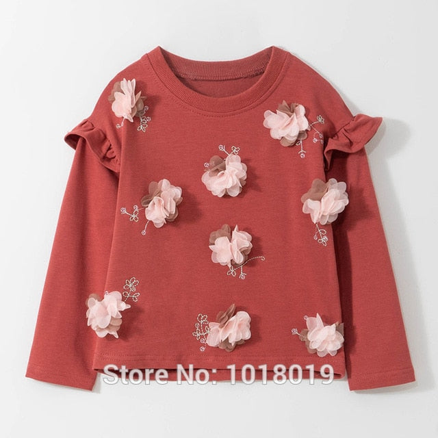 1-7Y Girls Sweatshirt Tops Children t shirt Blouses Brand Quality 100% Terry Cotton Bebe Hoodies Kids Baby Girl Clothes Tee 2020