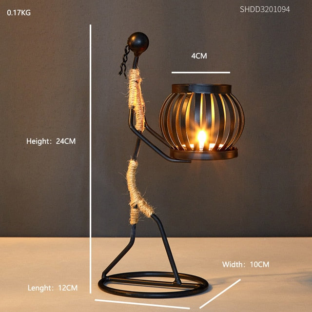 Home Decoration Accessories Creative Candle Holder Iron Kitchen Restaurant Romantic Candlestick Christmas Halloween Bar Party