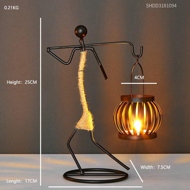 Home Decoration Accessories Creative Candle Holder Iron Kitchen Restaurant Romantic Candlestick Christmas Halloween Bar Party