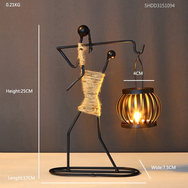 Home Decoration Accessories Creative Candle Holder Iron Kitchen Restaurant Romantic Candlestick Christmas Halloween Bar Party