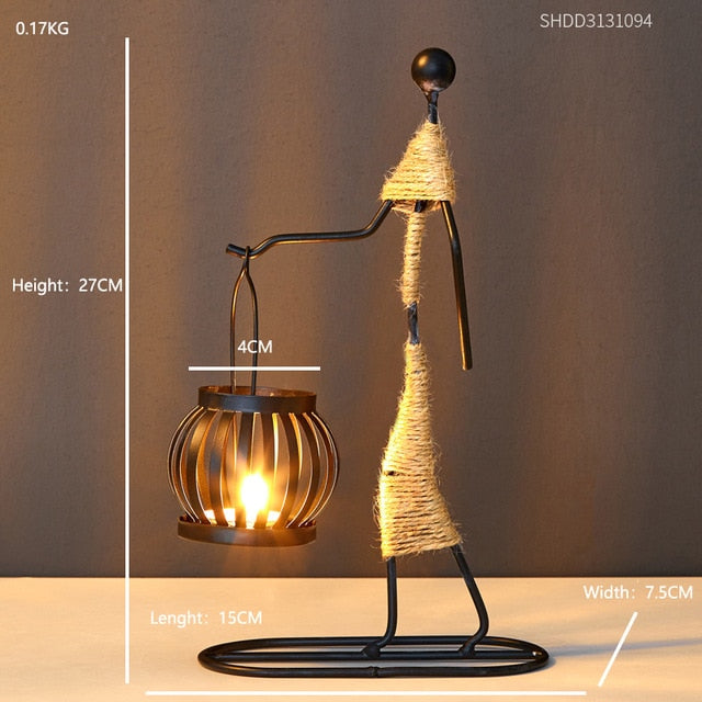 Home Decoration Accessories Creative Candle Holder Iron Kitchen Restaurant Romantic Candlestick Christmas Halloween Bar Party