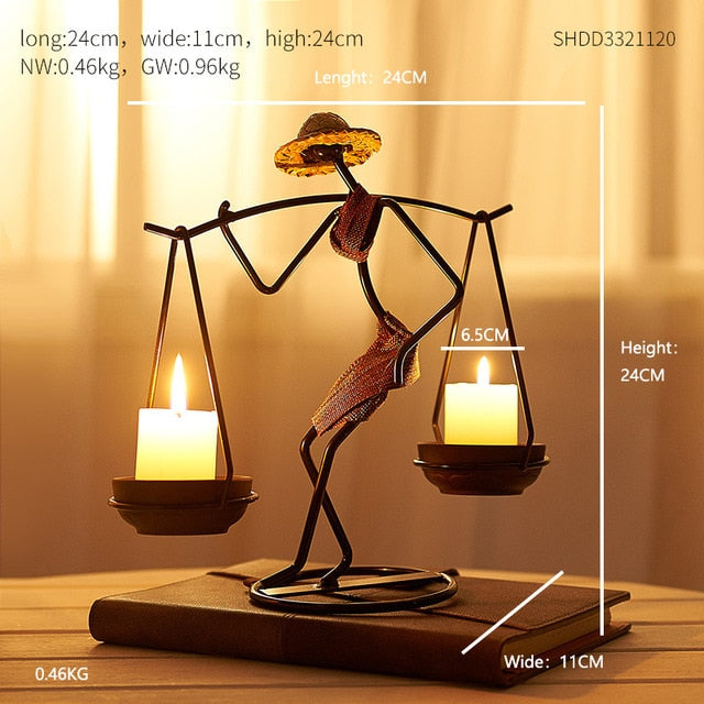 Home Decoration Accessories Creative Candle Holder Iron Kitchen Restaurant Romantic Candlestick Christmas Halloween Bar Party