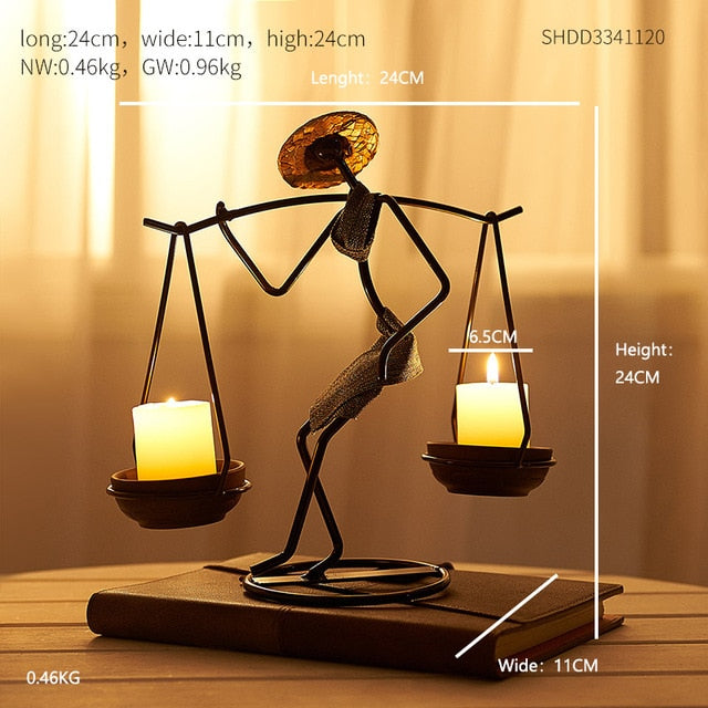 Home Decoration Accessories Creative Candle Holder Iron Kitchen Restaurant Romantic Candlestick Christmas Halloween Bar Party