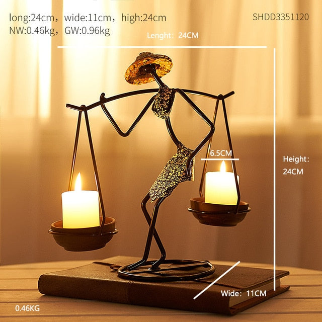 Home Decoration Accessories Creative Candle Holder Iron Kitchen Restaurant Romantic Candlestick Christmas Halloween Bar Party