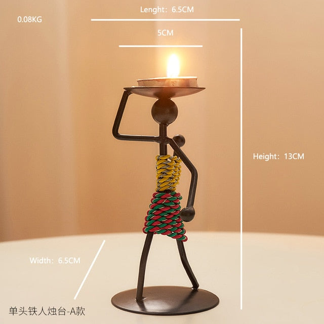 Home Decoration Accessories Creative Candle Holder Iron Kitchen Restaurant Romantic Candlestick Christmas Halloween Bar Party