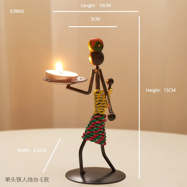 Home Decoration Accessories Creative Candle Holder Iron Kitchen Restaurant Romantic Candlestick Christmas Halloween Bar Party