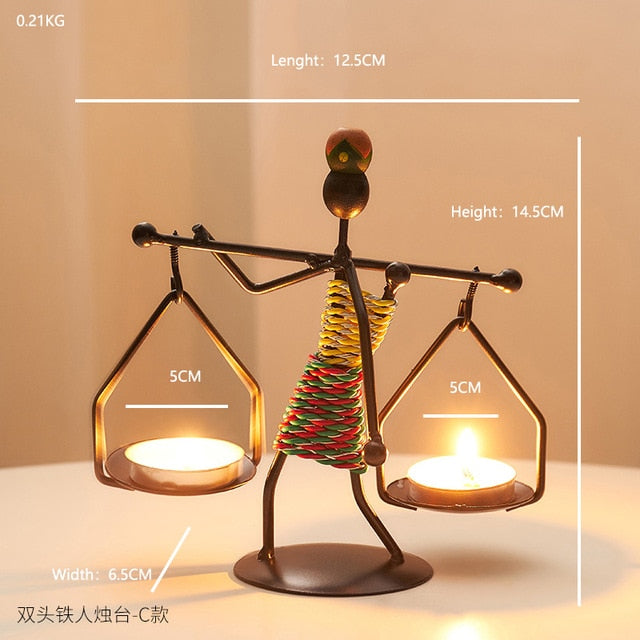 Home Decoration Accessories Creative Candle Holder Iron Kitchen Restaurant Romantic Candlestick Christmas Halloween Bar Party