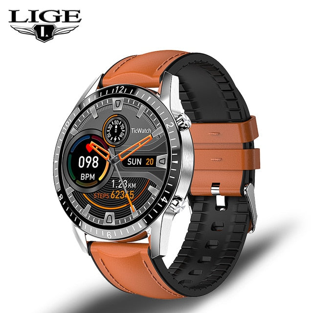 LIGE Bluetooth Phone Smart Watch Men Waterproof Sports Fitness Watch Health Tracker Weather Display 2020 New smartwatch Woman