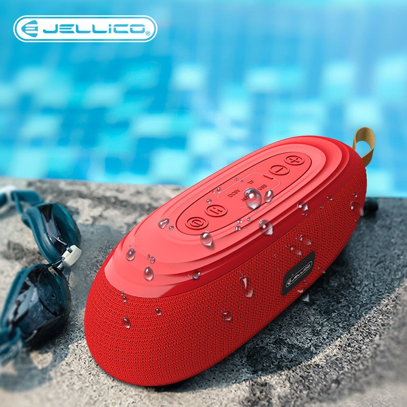 Jellcio Portable Bluetooth Speaker Wireless Bass Column Waterproof Outdoor USB Speakers Support AUX TF Subwoofer Loudspeaker D1