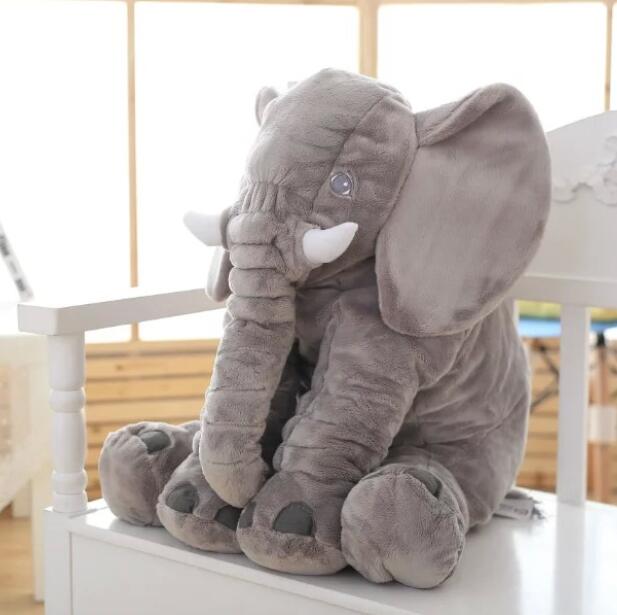 40*33cm Baby Soft Plush Elephant Sleep Pillow Calm Doll Toys Sleep Bed Lumbar Seat Cushion Kids Portable Bedroom Bedding Stuffed