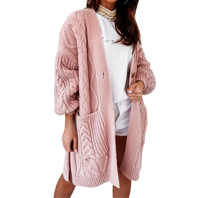 Hooded Sweater Autumn Winter Coat Long-sleeve Casual Loose Knit Sweater Hooded Blusas De Inverno Feminina Oversize Jacket Coat