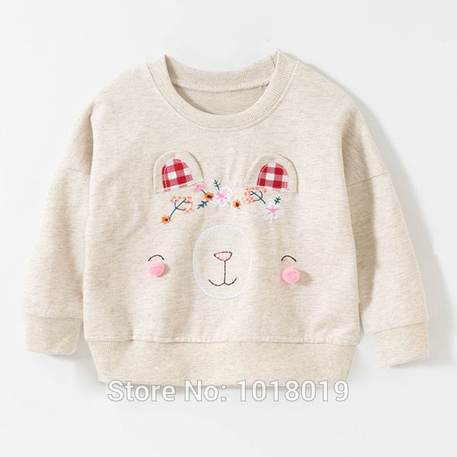 1-7Y Girls Sweatshirt Tops Children t shirt Blouses Brand Quality 100% Terry Cotton Bebe Hoodies Kids Baby Girl Clothes Tee 2020