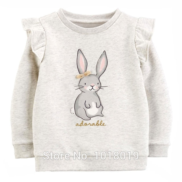 1-7Y Girls Sweatshirt Tops Children t shirt Blouses Brand Quality 100% Terry Cotton Bebe Hoodies Kids Baby Girl Clothes Tee 2020