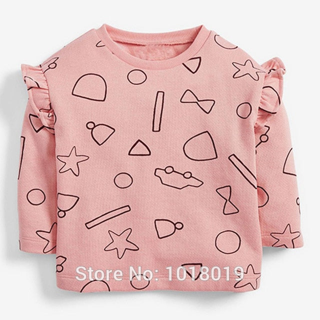 1-7Y Girls Sweatshirt Tops Children t shirt Blouses Brand Quality 100% Terry Cotton Bebe Hoodies Kids Baby Girl Clothes Tee 2020