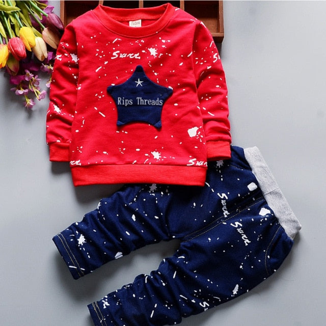 Baby Clothes For Boys Alphabet Long Sleeve Top Pants 2-Piece Set Autumn Sweater Suit Children's Clothing Apparel Outfit