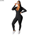 CM.YAYA autumn Women Solid zipper up long sleeve hooded top pencil pants suit two piece set casual sporting tracksuit outfit