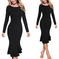 Vfemage Womens Elegant Vintage Floral Lace Leopard Autumn Office Business Evening Party Bodycon Pencil Mermaid Midi Dress 1090