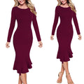 Vfemage Womens Elegant Vintage Floral Lace Leopard Autumn Office Business Evening Party Bodycon Pencil Mermaid Midi Dress 1090