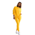 Casual Women Solid Tracksuit Long Sleeve 2 Piece Set Outfis Top And Pants Suit  Jogging Femme Matching Sets 10 Colour 2XL cloth