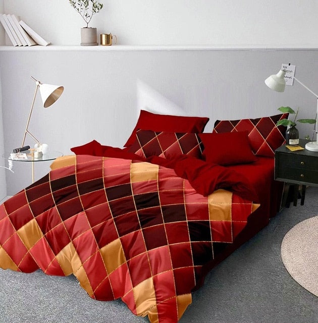 Claroom Geometric Duvet Cover Comforter Bedding Queen King Bed Linens (No Sheet) CV01#