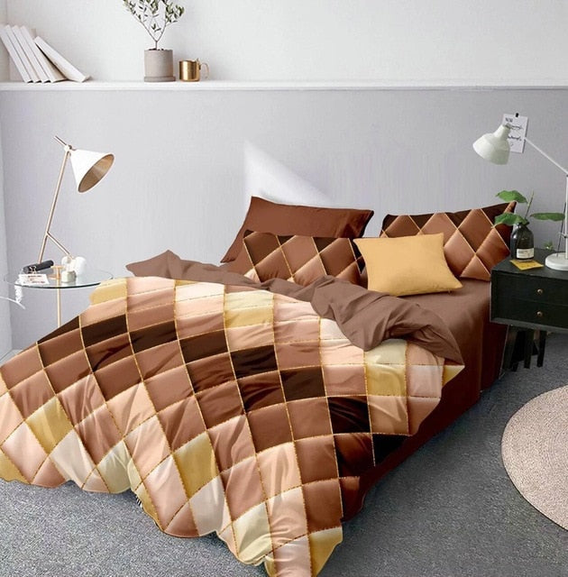 Claroom Geometric Duvet Cover Comforter Bedding Queen King Bed Linens (No Sheet) CV01#