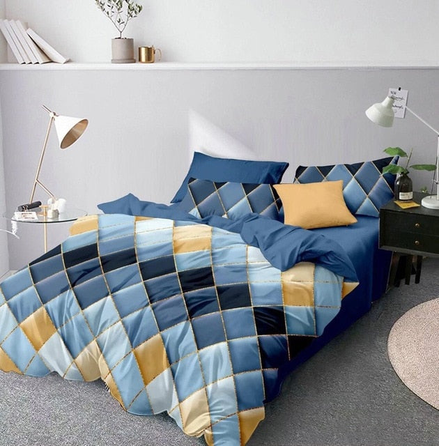 Claroom Geometric Duvet Cover Comforter Bedding Queen King Bed Linens (No Sheet) CV01#