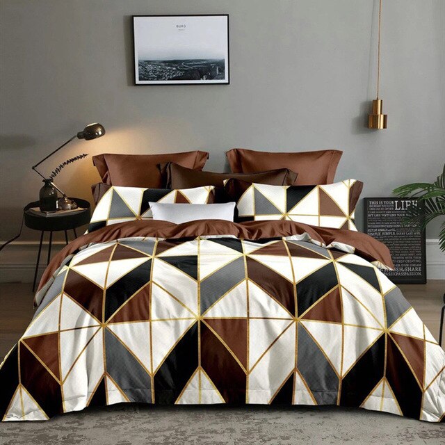 Claroom Geometric Duvet Cover Comforter Bedding Queen King Bed Linens (No Sheet) CV01#